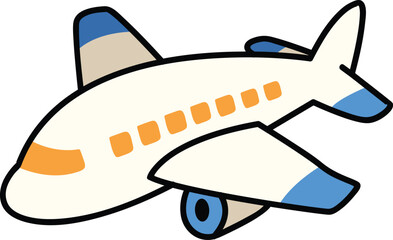 White airplane with blue wing tips