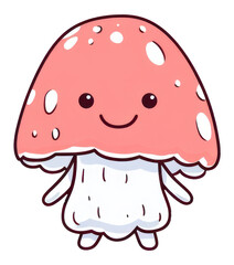 Obraz premium PNG Doodle illustration mushroom cartoon cute drawing.
