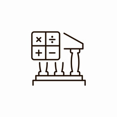 bank calculator pillars icon sign vector