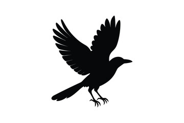 Obraz premium Set of Magpie Silhouette vector, Black Magpie Silhouette 