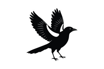 Obraz premium Set of Magpie Silhouette vector, Black Magpie Silhouette 