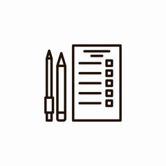 checklist pencils document icon sign vector