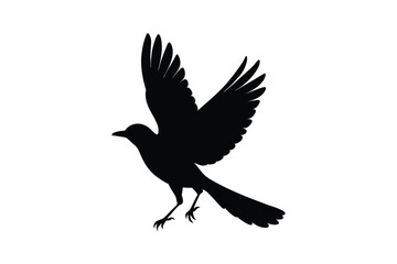 Obraz premium Set of Magpie Silhouette vector, Black Magpie Silhouette 
