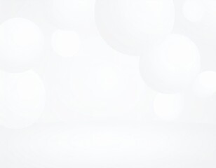 Abstract white background with 3D paper circle elements and subtle grey shadow decoration, ideal for modern business web design