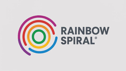 Rainbow spiral logo design colorful graphic design