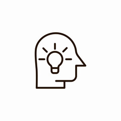 head lightbulb idea icon sign vector