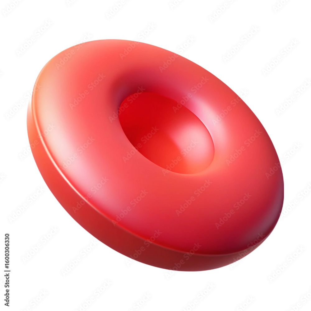Fototapete 3d rendered red torus floating in space on a black background for creative projects