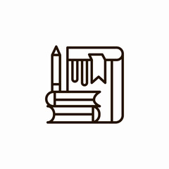 stack books bookmark icon sign vector