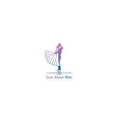 Elegant fashion logo with a woman in a dress—perfect for boutiques and brands.