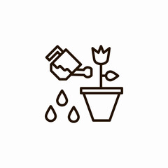 watering potted plant icon sign vector