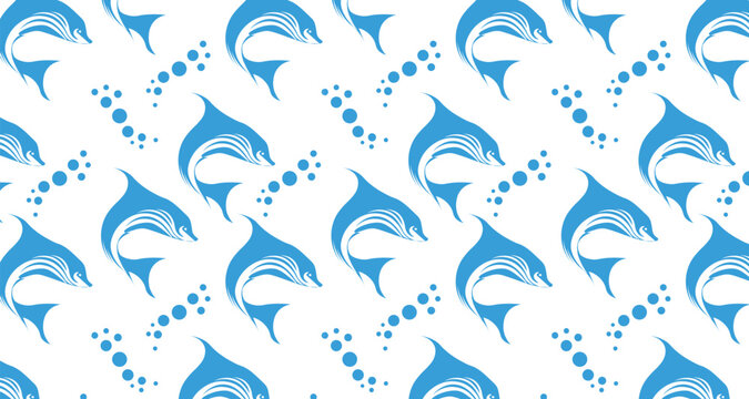 Seamless dolphin pattern&mdash;blue ocean design perfect for textiles, wallpapers, and decor.