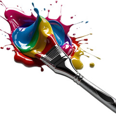 Colorful Paint Splashes Isolated on White Background