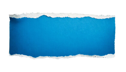Torn paper sticker blue: Aesthetic template featuring a torn paper design in vibrant blue tones, isolated cleanly on a white background, perfect for creative projects, digital art, scrapbooking, and d