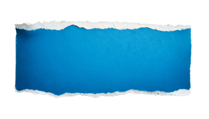 Torn paper sticker blue: Aesthetic template featuring a torn paper design in vibrant blue tones, isolated cleanly on a white background, perfect for creative projects, digital art, scrapbooking, and d