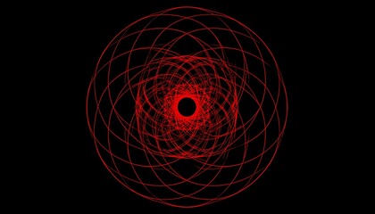Abstract circular design with red lines
