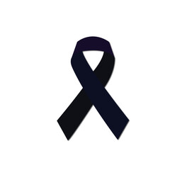 Black Awareness Ribbon Illustration