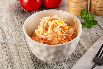 Vegan Coleslaw salad with cabbage and carrot