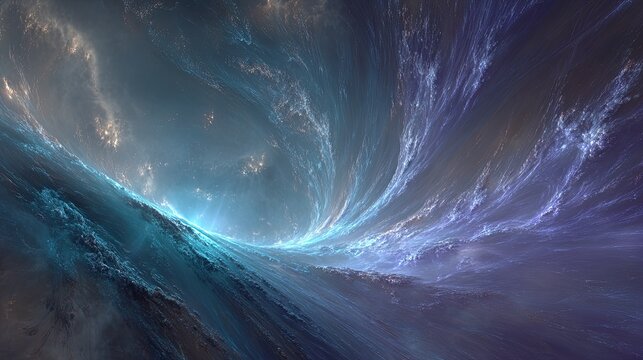 Abstract Cosmic Nebula Displaying Glowing Particles