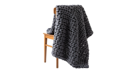 Chunky knit throw draped casually – PNG
