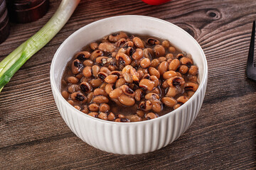 Canned Black eye bean in the bowl