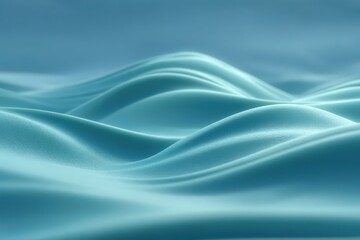 Fototapeta premium Lightly undulating waves of soft fabric evoke a sense of tranquility. The smooth texture and gentle curves in soothing blue shades create a peaceful ambiance reminiscent of water.