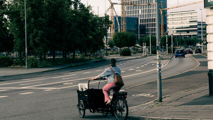 Obraz premium Urban Street Scene with Modern Office Buildings