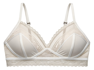 Elegant ivory lace bra isolated on background stylish and comfortable lingerie for women underwear fashionable bra for special occasions intimate apparel
