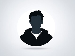 Male User Silhouette Icon for Profile or Avatar