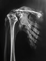 realistic MRI photo of human left shoulder -