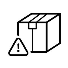 Package warning - delivery problem - vector icon