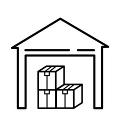 Warehouse and storage building - vector  icon
