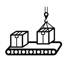Obraz premium Automated package handling - conveyor crane - cevtor icon