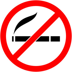 No smoking, cigarette prohibited symbol.
