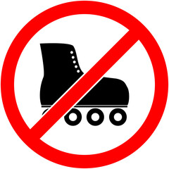 No skate, rollerskate prohibited symbol.