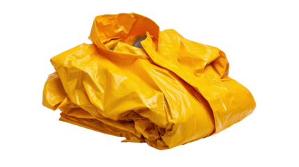 Chemical protective suit folded neatly background isolated on a Transparent background, PNG file.