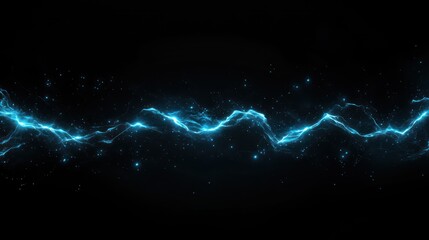 Abstract Blue Energy Wave: A Digital Art Creation