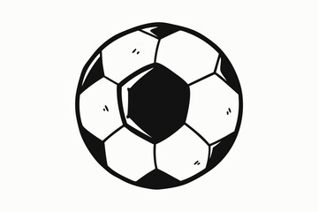 Fototapeta premium Black and white soccer ball isolated on white background, perfect for sport illustrations, game design, and team-based competition imagery