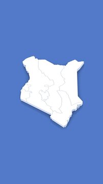 3d Animated Map of Kenia for News and Geopolitical Themes. With luma matte.