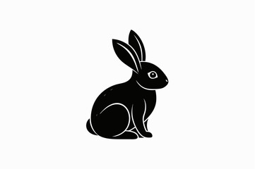 Fototapeta premium Cute vector illustration of a fluffy baby rabbit or bunny, isolated on a white background, perfect for Easter or farm animal themes