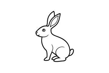 Obraz premium A cute, fluffy cartoon bunny vector illustration, perfect for Easter or pet-themed designs, isolated on white