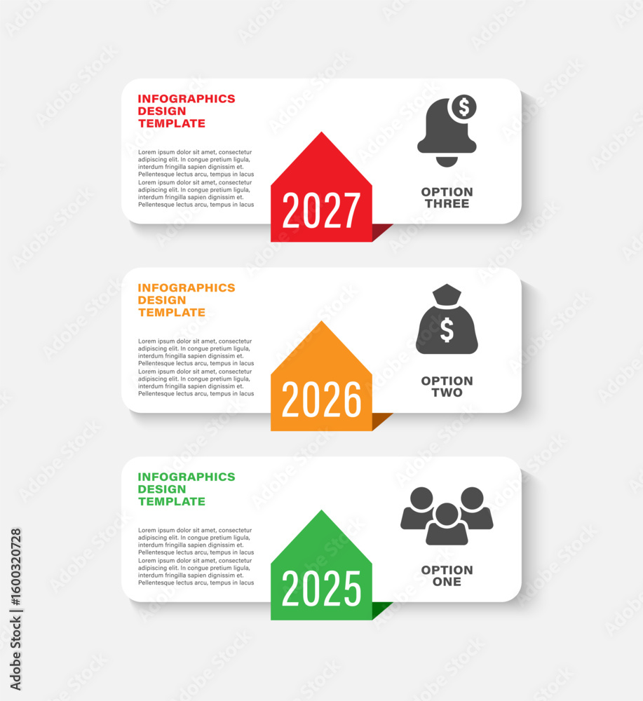 Fototapete three steps or timeline vertical infographic template. business and marketing infographic layout wit
