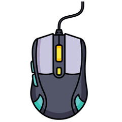 A gaming computer mouse Vector art on white background