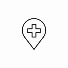 Obraz premium medical location pin icon sign vector