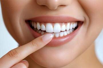 Obraz premium Woman s perfect white smile and healthy teeth