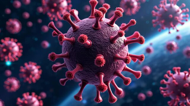 Hiv virus concept ,Exploring Virus Structure and Features Cosmic Environment Scientific Journey into Microorganism Biology - Powered by Adobe