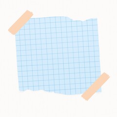 Blue grid notes paper with tap 