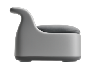 Lightweight booster with a sleek, uninterrupted surface and subtle gray tones