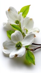 Fototapeta premium Delicate Spring Dogwood Blossoms With Dew Drops