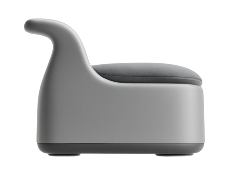 Lightweight booster with a sleek, uninterrupted surface and subtle gray tones