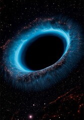 Glowing Blackhole with fire ring in deep space illustration
